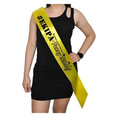 Szarfa ŻÓŁTA Wieczór Panieński Ekipa Panny Młodej